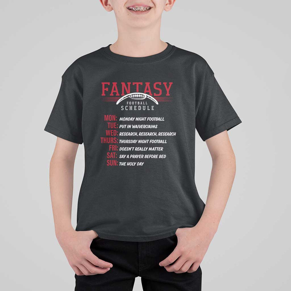 Funny Fantasy Football Schedule T Shirt For Kid TS09 Black Print Your Wear