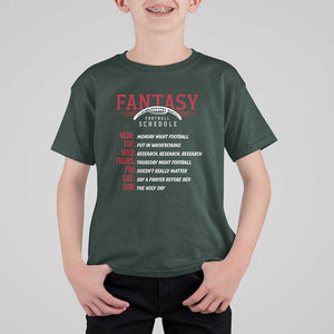 Funny Fantasy Football Schedule T Shirt For Kid TS09 Dark Forest Green Print Your Wear