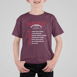 Funny Fantasy Football Schedule T Shirt For Kid TS09 Maroon Print Your Wear