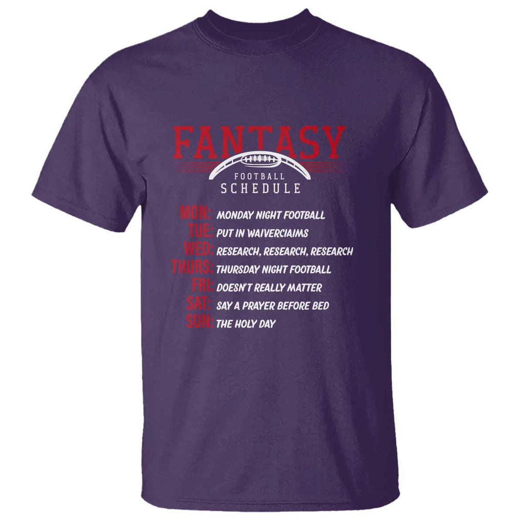 Funny Fantasy Football Schedule T Shirt TS09 Purple Print Your Wear