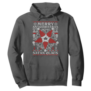 Anti Christmas Hoodie Merry Antichristmas Noel Hat Pentagram TS09 Dark Heather Print Your Wear