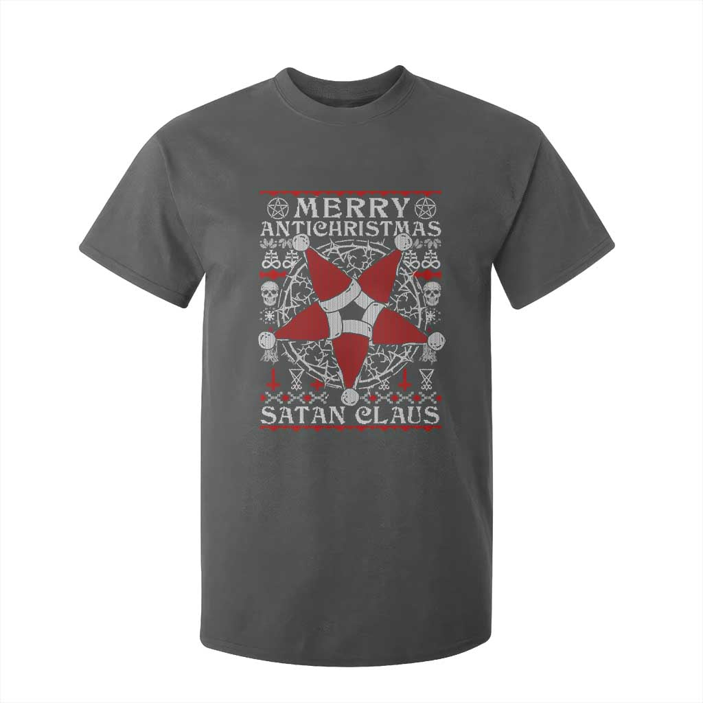 Anti Christmas T Shirt For Kid Merry Antichristmas Noel Hat Pentagram TS09 Dark Heather Print Your Wear