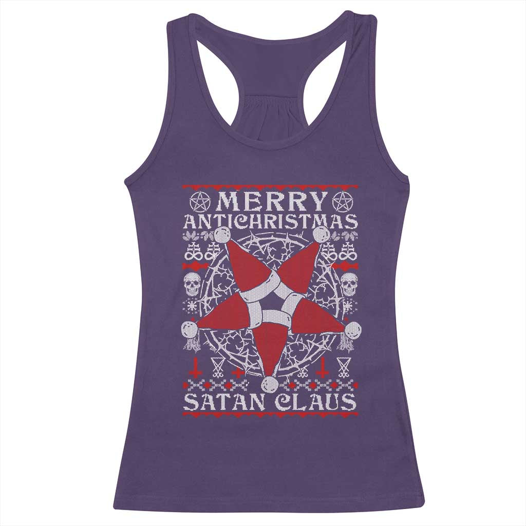 Anti Christmas Racerback Tank Top Merry Antichristmas Noel Hat Pentagram TS09 Purple Print Your Wear