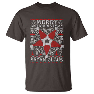Anti Christmas T Shirt Merry Antichristmas Noel Hat Pentagram TS09 Dark Chocolate Print Your Wear