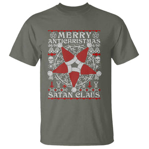Anti Christmas T Shirt Merry Antichristmas Noel Hat Pentagram TS09 Military Green Print Your Wear