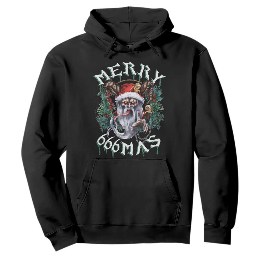 Anti Christmas Hoodie Merry 666Mas Satan Creepy Christmas TS09 Black Print Your Wear
