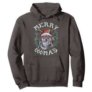 Anti Christmas Hoodie Merry 666Mas Satan Creepy Christmas TS09 Dark Chocolate Print Your Wear