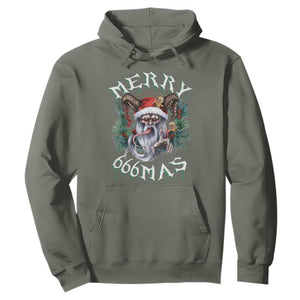 Anti Christmas Hoodie Merry 666Mas Satan Creepy Christmas TS09 Military Green Print Your Wear