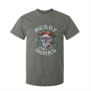 Anti Christmas T Shirt For Kid Merry 666Mas Satan Creepy Christmas TS09 Military Green Print Your Wear