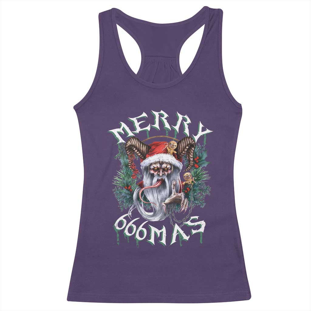 Anti Christmas Racerback Tank Top Merry 666Mas Satan Creepy Christmas TS09 Purple Print Your Wear