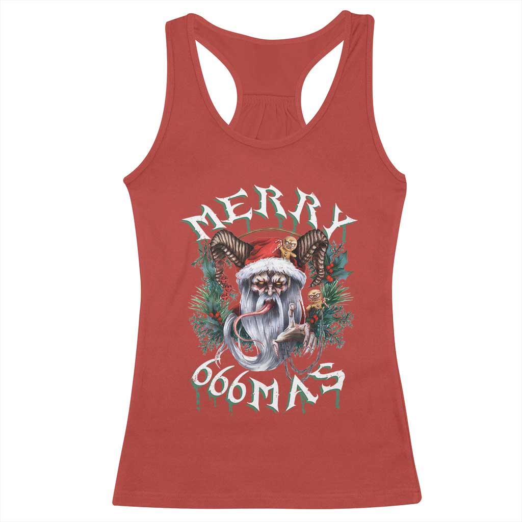 Anti Christmas Racerback Tank Top Merry 666Mas Satan Creepy Christmas TS09 Red Print Your Wear