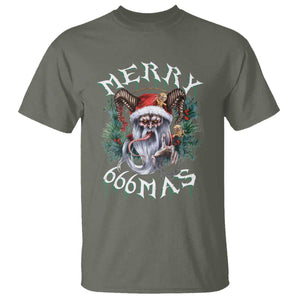 Anti Christmas T Shirt Merry 666Mas Satan Creepy Christmas TS09 Military Green Print Your Wear