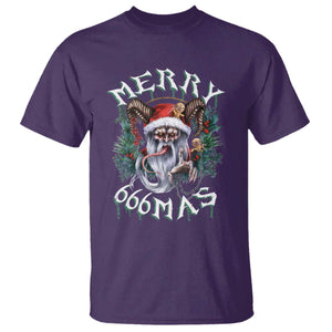 Anti Christmas T Shirt Merry 666Mas Satan Creepy Christmas TS09 Purple Print Your Wear