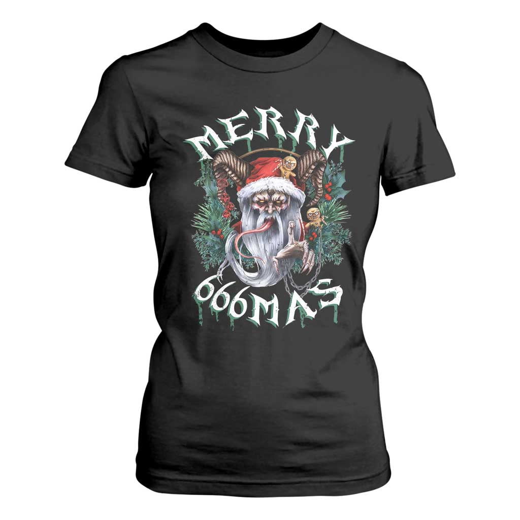 Anti Christmas T Shirt For Women Merry 666Mas Satan Creepy Christmas TS09 Black Print Your Wear