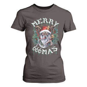 Anti Christmas T Shirt For Women Merry 666Mas Satan Creepy Christmas TS09 Dark Chocolate Print Your Wear