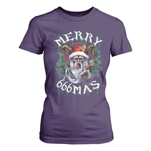 Anti Christmas T Shirt For Women Merry 666Mas Satan Creepy Christmas TS09 Purple Print Your Wear
