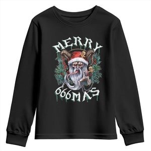 Anti Christmas Youth Sweatshirt Merry 666Mas Satan Creepy Christmas TS09 Black Print Your Wear