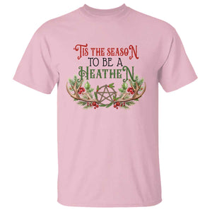 Pagan Christmas T Shirt Tis The Season To Be A Heathen Yule TS09 Light Pink Print Your Wear