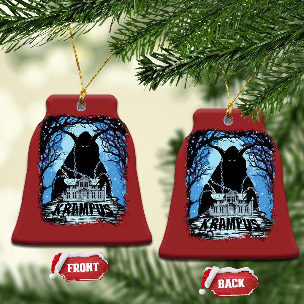 Dark Gothic Christmas Krampus Christmas Ornament TS09 Bell Flake Red Print Your Wear