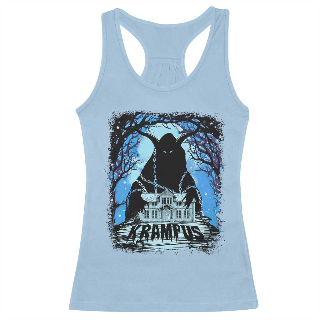 Dark Gothic Christmas Krampus Racerback Tank Top TS09 Light Blue Print Your Wear