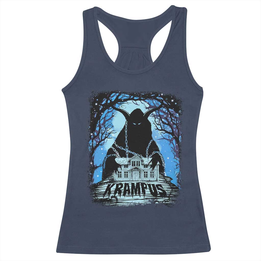 Dark Gothic Christmas Krampus Racerback Tank Top TS09 Navy Print Your Wear