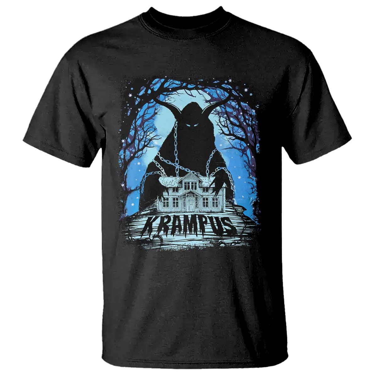 Dark Gothic Christmas Krampus T Shirt TS09 Black Print Your Wear