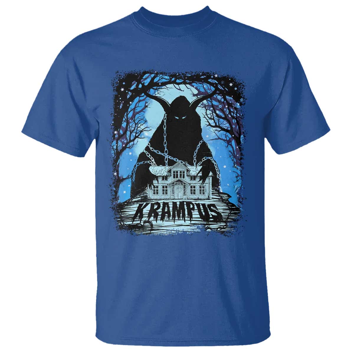 Dark Gothic Christmas Krampus T Shirt TS09 Royal Blue Print Your Wear
