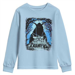 Dark Gothic Christmas Krampus Youth Sweatshirt TS09 Light Blue Print Your Wear