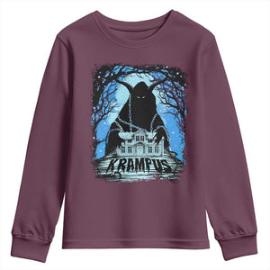 Dark Gothic Christmas Krampus Youth Sweatshirt TS09 Maroon Print Your Wear