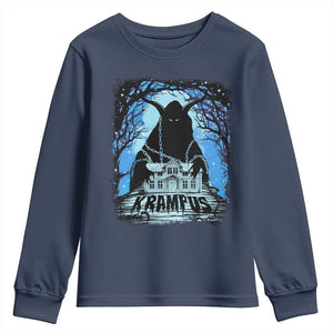 Dark Gothic Christmas Krampus Youth Sweatshirt TS09 Navy Print Your Wear