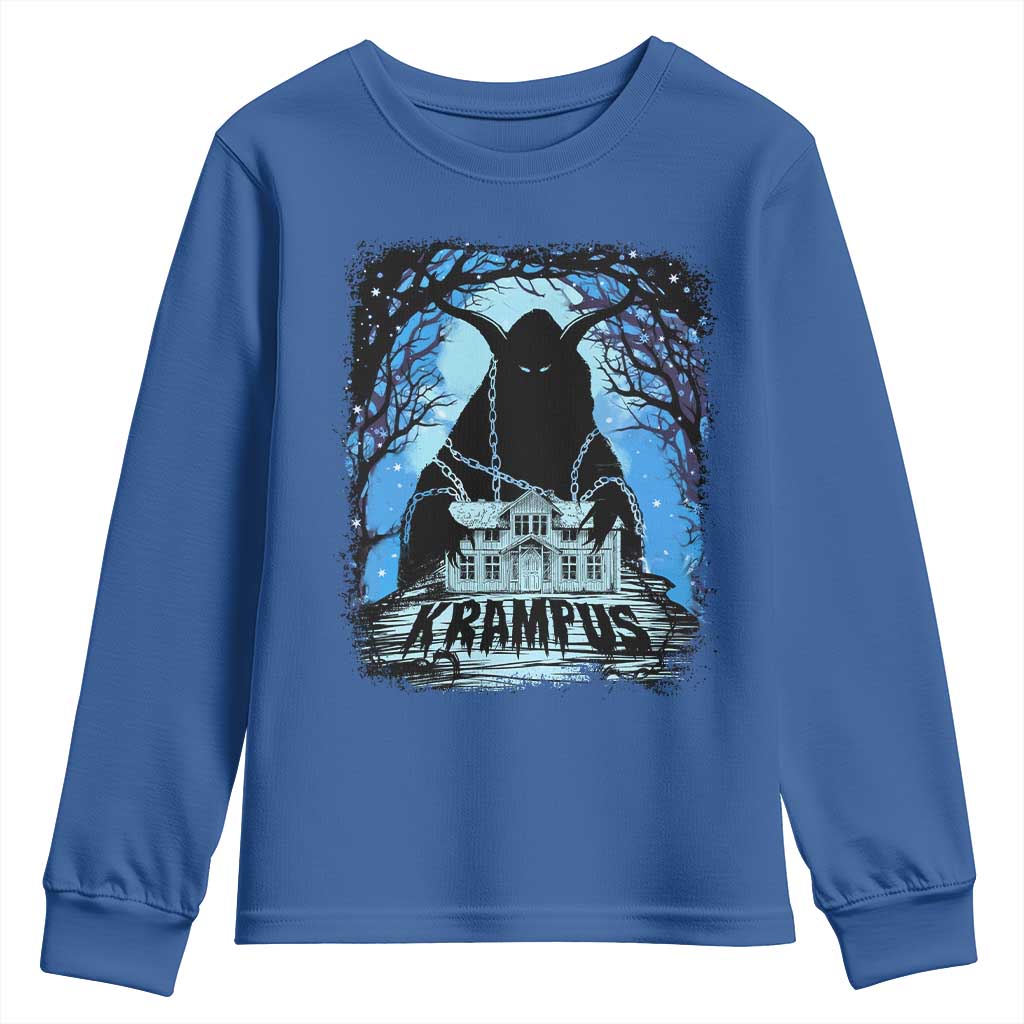 Dark Gothic Christmas Krampus Youth Sweatshirt TS09 Royal Blue Print Your Wear