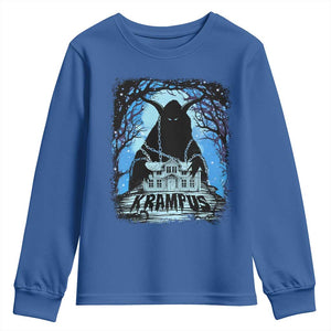 Dark Gothic Christmas Krampus Youth Sweatshirt TS09 Royal Blue Print Your Wear