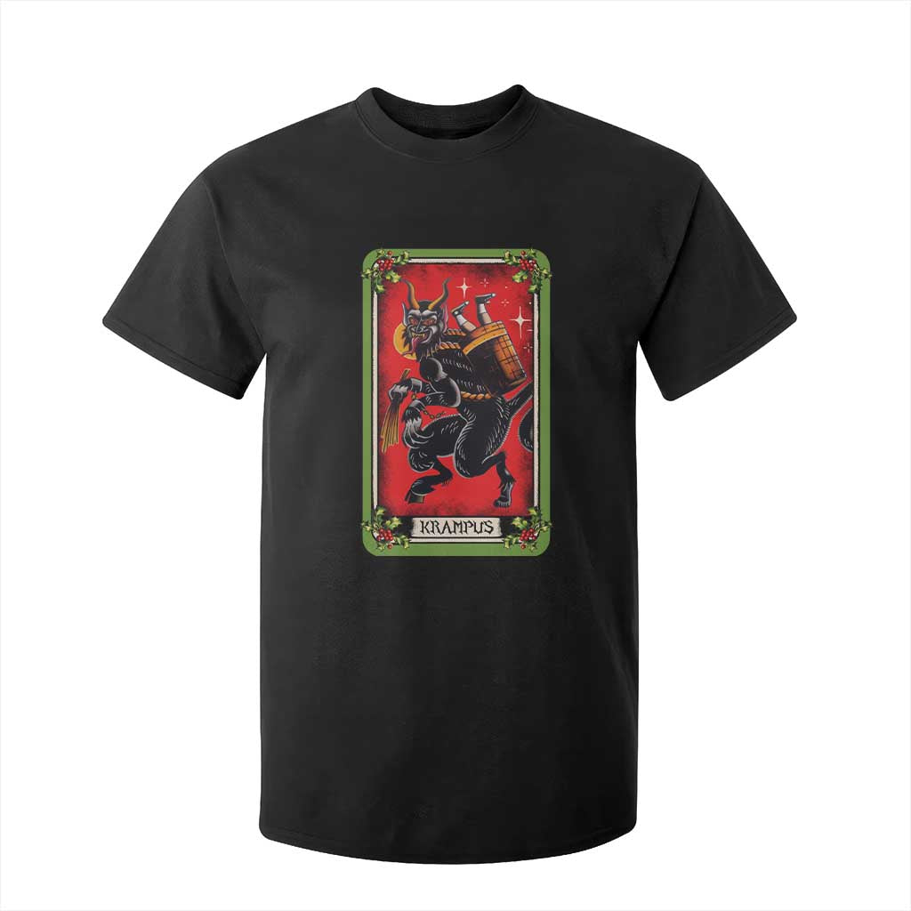Christmas Krampus T Shirt For Kid American Traditional Tarot Card TS09 Black Print Your Wear