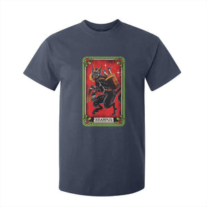 Christmas Krampus T Shirt For Kid American Traditional Tarot Card TS09 Navy Print Your Wear