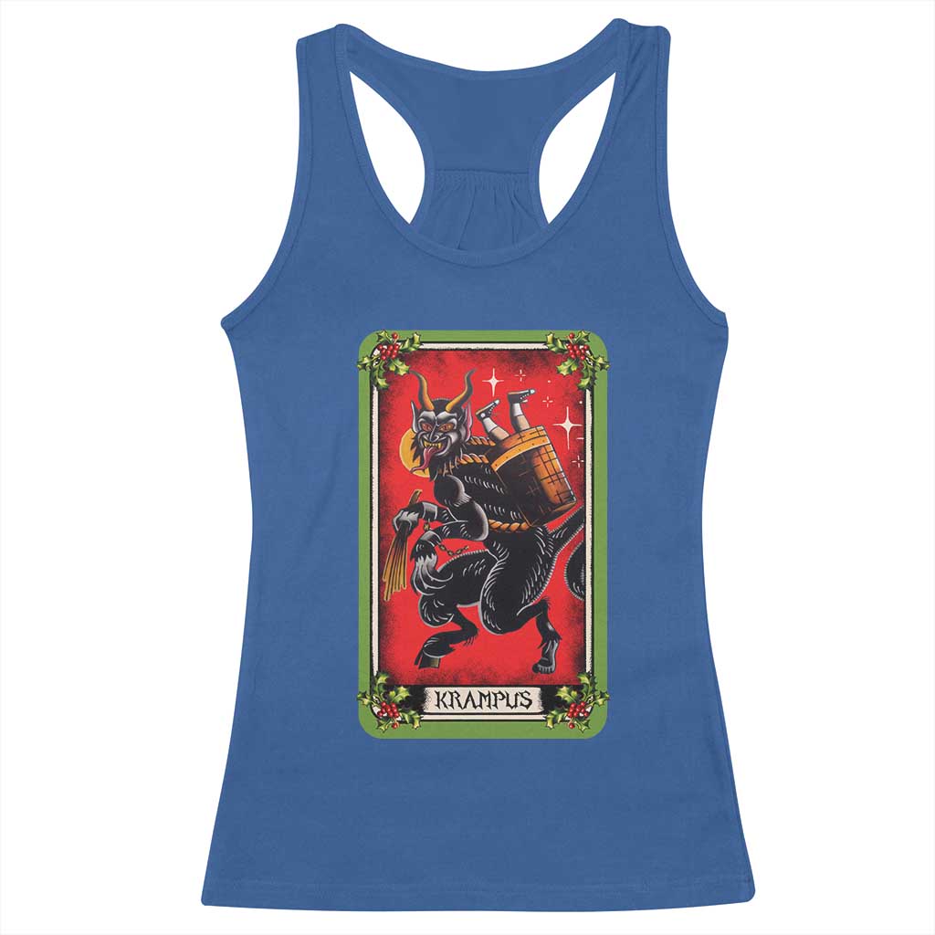 Christmas Krampus Racerback Tank Top American Traditional Tarot Card TS09 Royal Blue Print Your Wear