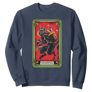 Christmas Krampus Sweatshirt American Traditional Tarot Card TS09 Navy Print Your Wear