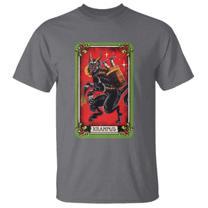Christmas Krampus T Shirt American Traditional Tarot Card TS09 Charcoal Print Your Wear