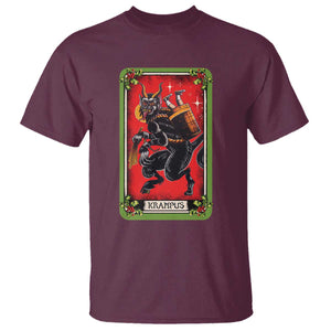 Christmas Krampus T Shirt American Traditional Tarot Card TS09 Maroon Print Your Wear