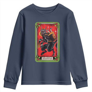 Christmas Krampus Youth Sweatshirt American Traditional Tarot Card TS09 Navy Print Your Wear