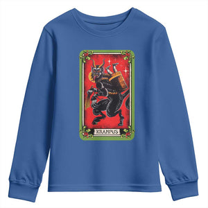 Christmas Krampus Youth Sweatshirt American Traditional Tarot Card TS09 Royal Blue Print Your Wear
