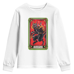 Christmas Krampus Youth Sweatshirt American Traditional Tarot Card TS09 White Print Your Wear