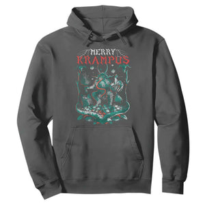 Horror Christmas Merry Krampus Hoodie TS09 Dark Heather Print Your Wear