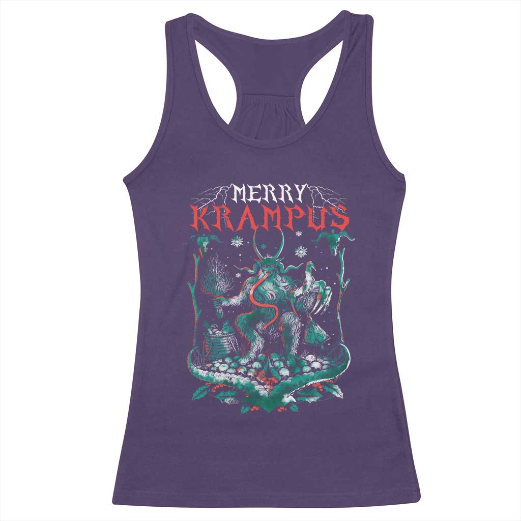 Horror Christmas Merry Krampus Racerback Tank Top TS09 Purple Print Your Wear
