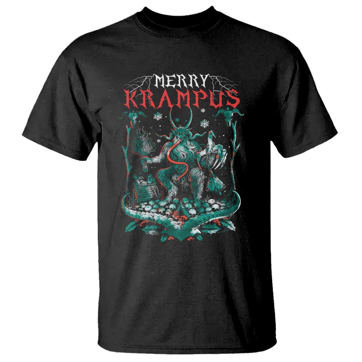 Horror Christmas Merry Krampus T Shirt TS09 Black Print Your Wear