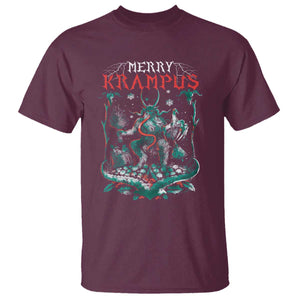 Horror Christmas Merry Krampus T Shirt TS09 Maroon Print Your Wear