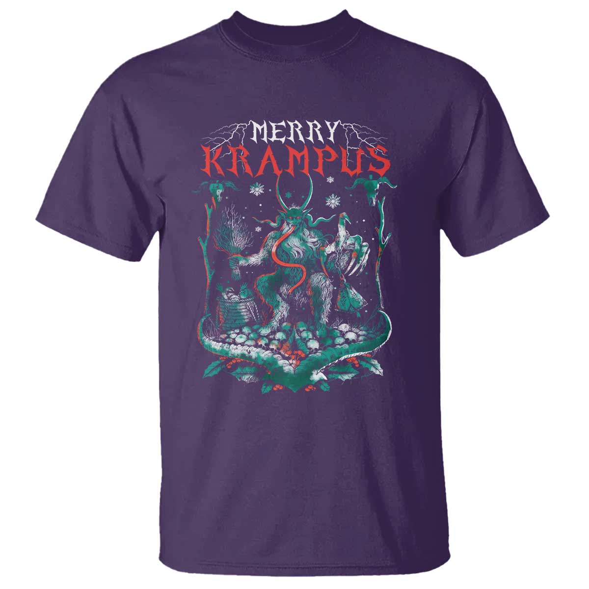 Horror Christmas Merry Krampus T Shirt TS09 Purple Print Your Wear