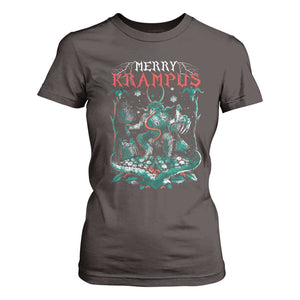 Horror Christmas Merry Krampus T Shirt For Women TS09 Dark Chocolate Print Your Wear