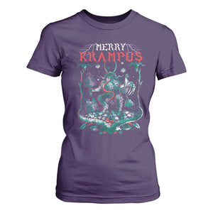 Horror Christmas Merry Krampus T Shirt For Women TS09 Purple Print Your Wear
