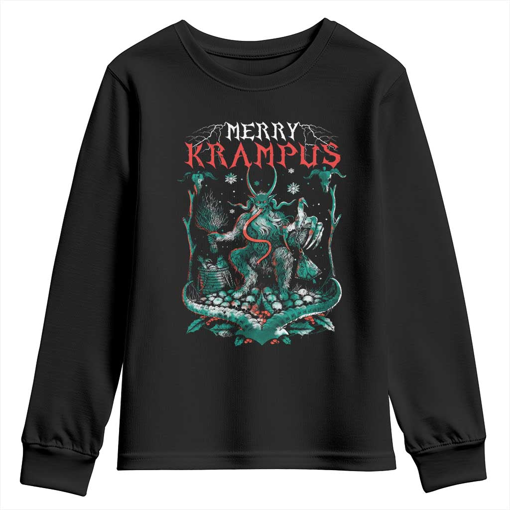 Horror Christmas Merry Krampus Youth Sweatshirt TS09 Black Print Your Wear