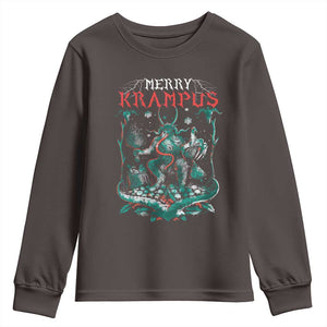 Horror Christmas Merry Krampus Youth Sweatshirt TS09 Dark Chocolate Print Your Wear